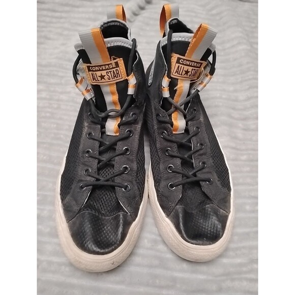 Converse Men's CTAS Ultra Mid Black Grey Tangelo Hi-Top Trainers Size 10 Mens - Picture 2 of 11